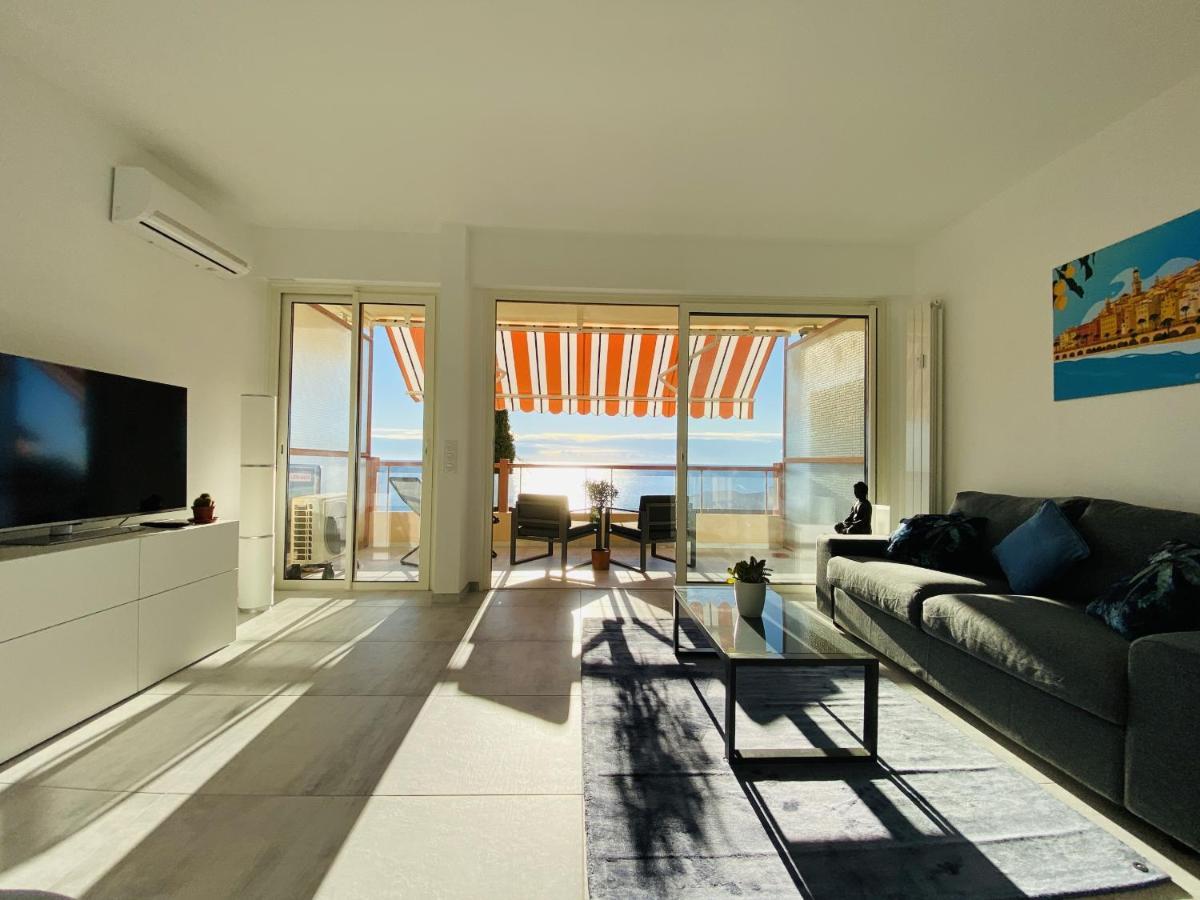 Le Vigia-Vue Mer-Terrasse-Climatisation-Parking Menton Luaran gambar