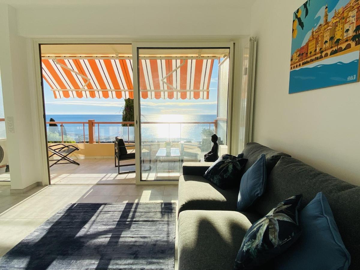 Le Vigia-Vue Mer-Terrasse-Climatisation-Parking Menton Luaran gambar